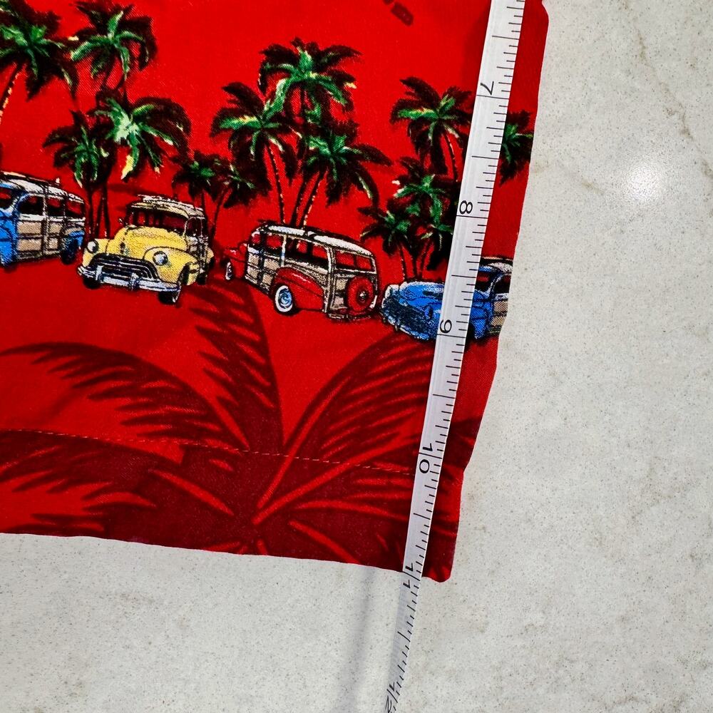 Vintage Big Dogs Hawaiian Shirt Men's 2XL Red Aloha Novelty Dadcore Vacation - Picture 13 of 16
